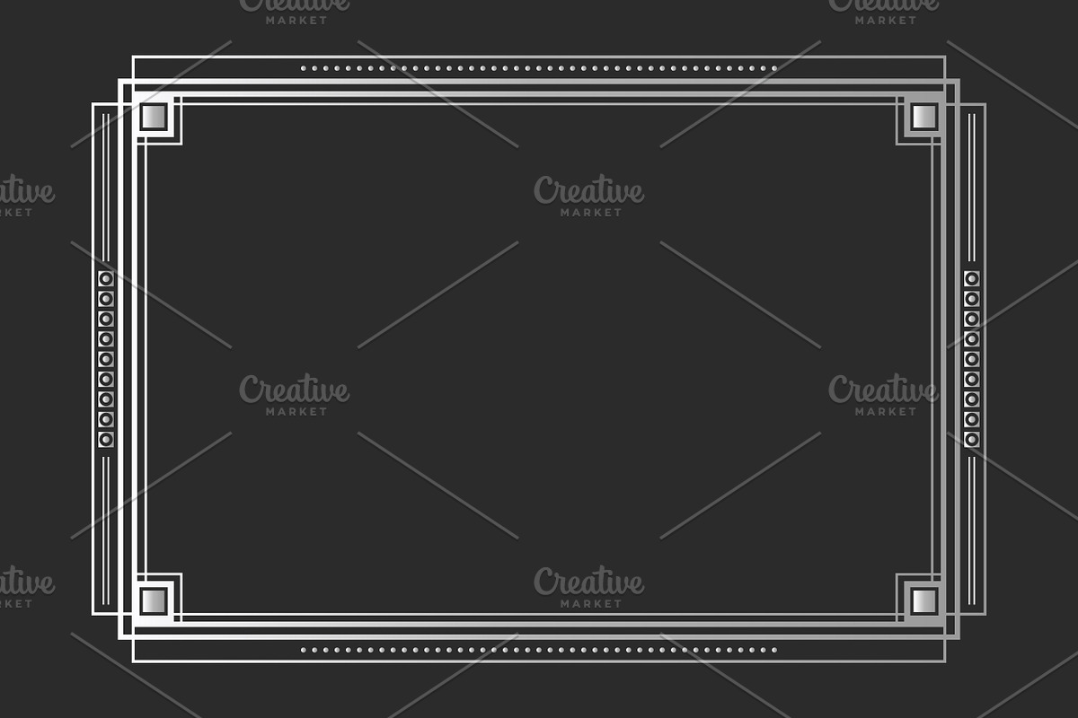 Silver Art Deco Frames Collection, a Decorative Illustration by PsychocheArt (Photo 5 of 13)