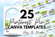 Tutorial Pinterest Pin Templates, a Social Media Template by MEDIA MINIMALIST (Thumbnail 1 of 7)