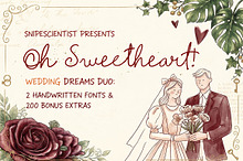 Oh Sweetheart Handwritten Font Duo