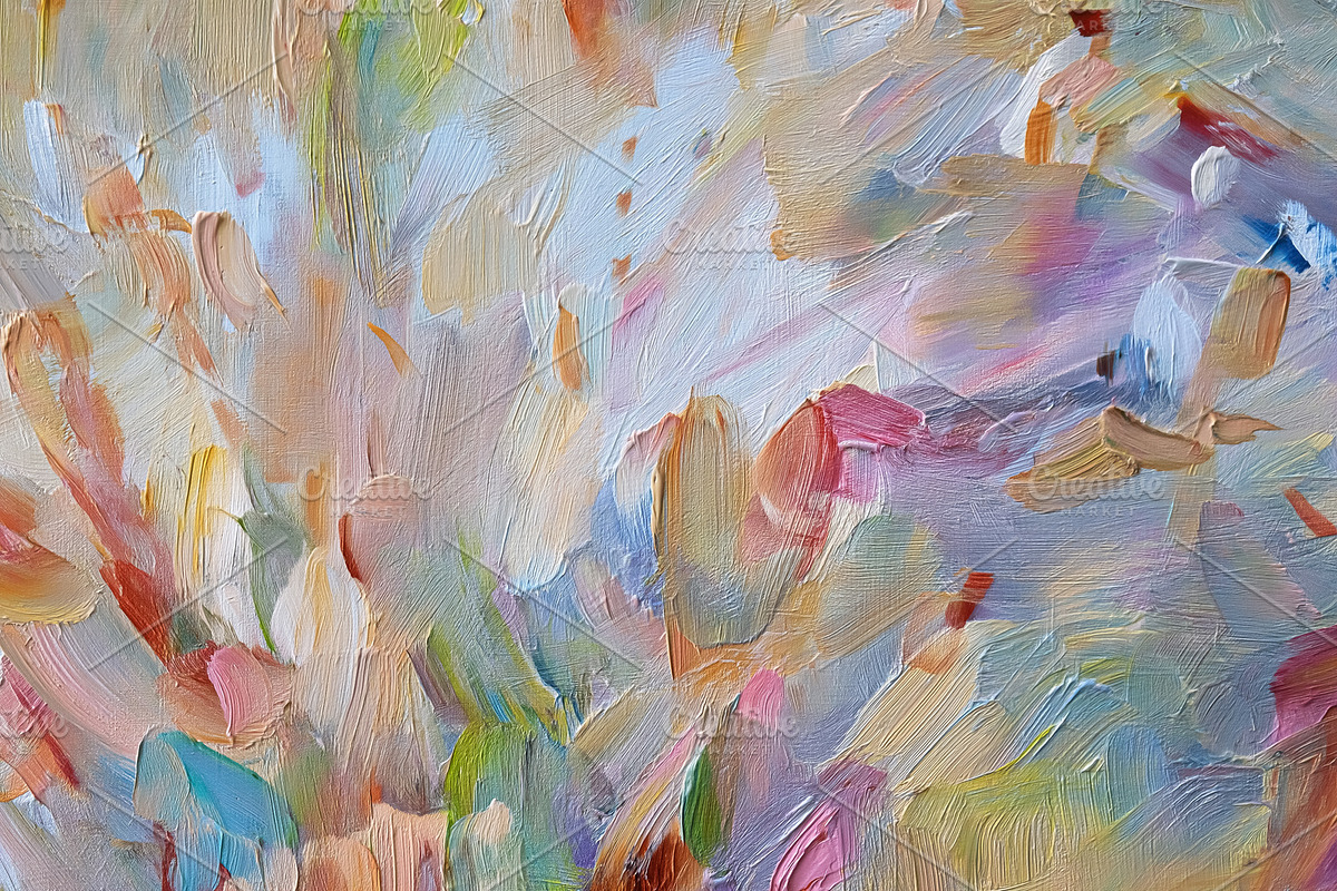 Abstract oil painting texture with expressive pastel brushstroke, an Illustration by Studio ANNA