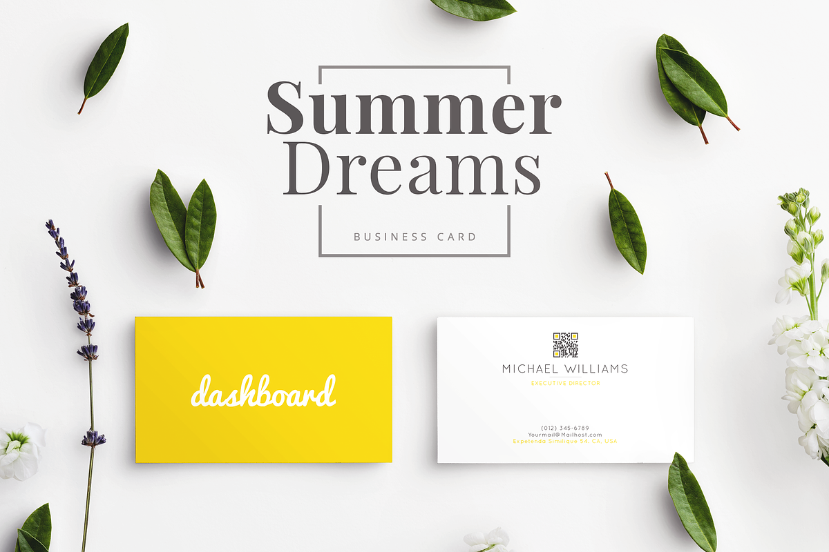 Summer Dreams Business Card, a Business Card Template by Lucas Alexander (Photo 1 of 5)