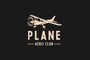 Light Small Airplane Logo Design