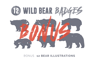 12 Wild Bear Badges