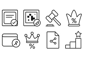 Icons representing various legal and, a Finance Illustration by ZinetroN