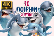 Dolphin PNG Clipart Bundle, a Graphic by M9 Design (Thumbnail 1 of 9)