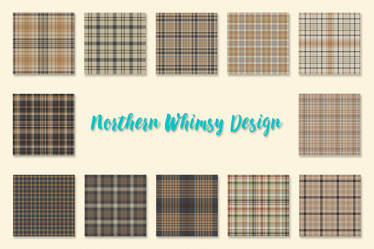 Neutral Plaid Seamless Patterns, a Pattern Graphic by Northern Whimsy Design (Photo 2 of 3)