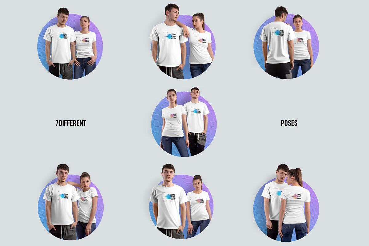 7 Mockups Couple T-Shirt, a Shirt Mockup by Grow Design Craft Studio (Photo 2 of 5)
