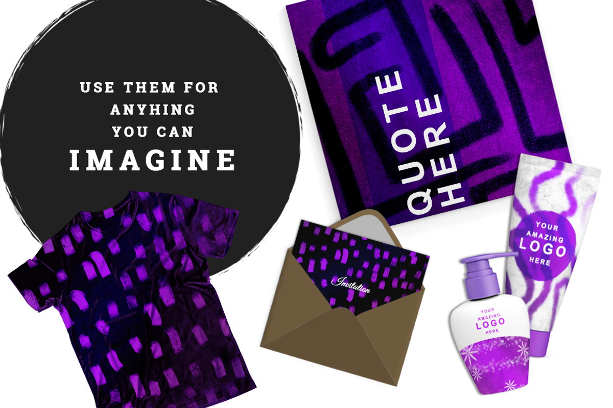 Purple Paradise Pattern Textures, a Pattern Graphic by Designbase (Photo 4 of 4)