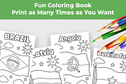 190 Flags Coloring Book for Kids PDF, an Education Illustration by Mohammad Sarfaraz (Thumbnail 6 of 13)