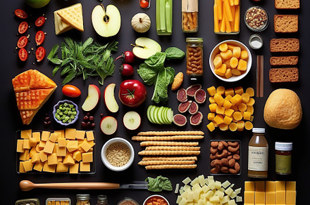 Fresh vegetables and fruits knolling composition. Healthy natural organic food., a Food & Drink Photo by AlyaAnd
