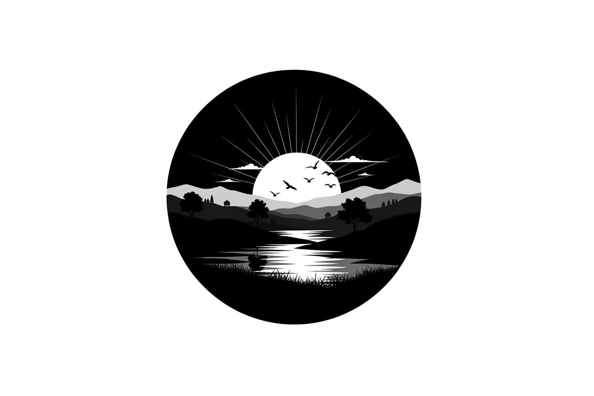 Circular Nature Landscape Silhouette, an Illustration by yasushie (Photo 40 of 51)