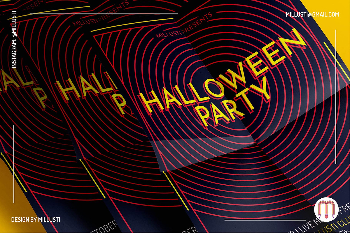 Circle ArtDeco Halloween Party Flyer, a Flyer Template by Millusti (Photo 3 of 3)
