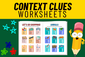 Context Clues Practice Worksheets, a Templates & Theme by Premium Digital Templates