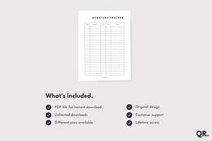 Inventory Tracker - Planner Insert