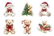 Watercolor Christmas Teddy Bear Png, a Work Illustration by SinaCreation (Thumbnail 4 of 6)