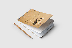 Kraft Notepad Mockup Set, Sketchbook