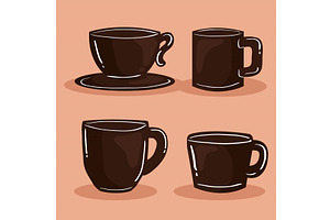 Icons With Coffee Cups