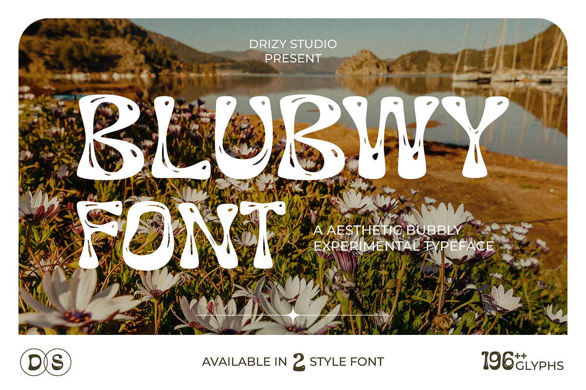 Aesthetic Bubbly Experimental Font, a Sans Serif Font by Drizy (Photo 1 of 10)