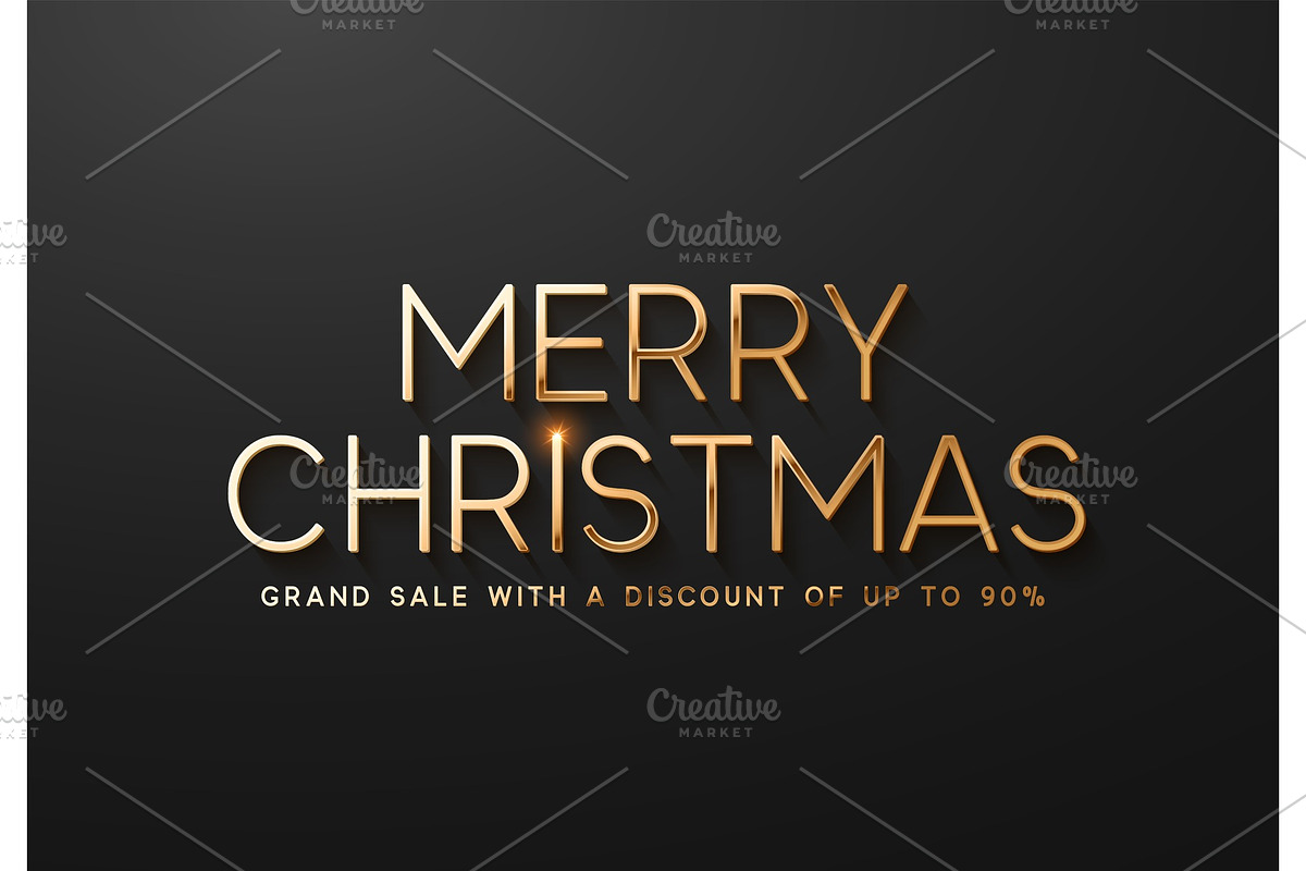 Gold Merry Christmas., a Decorative Illustration by Modern vector