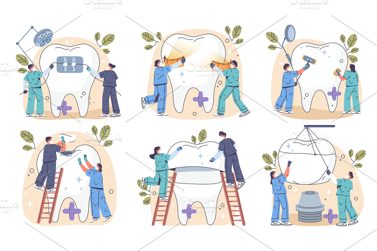 Oral care and dentistry vector icons, a Healthcare Illustration by Elegant Solution