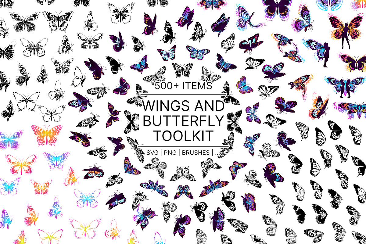 Wings & Butterfly(SVG, PNG Brushes), a Brush Add-On by xresch (Photo 1 of 22)