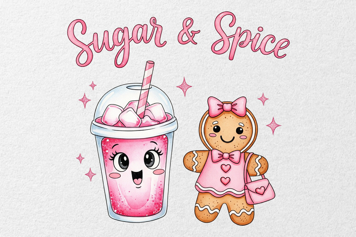 Pink Christmas Bundle, an Illustration by DreamCafeArt (Photo 7 of 8)