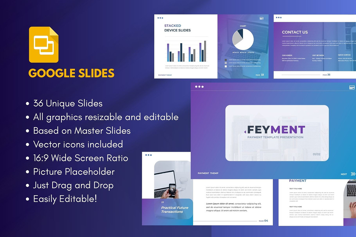 FEYMENT Digital Payment Google Slide, a Presentation Template by Rizki Herdian (Photo 1 of 5)