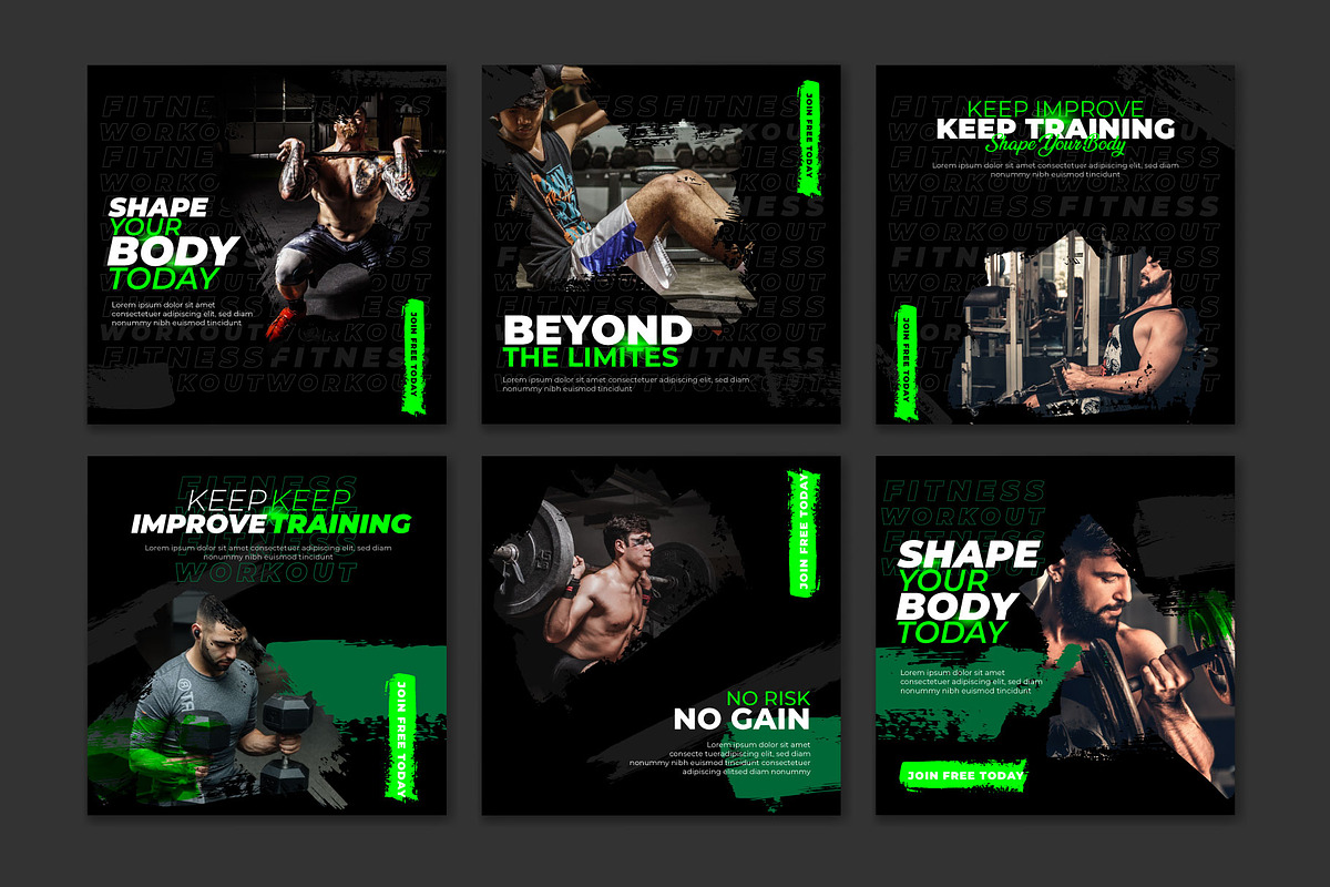 Fitness coach social media templates, a Social Media Template by Warm Snow (Photo 2 of 3)