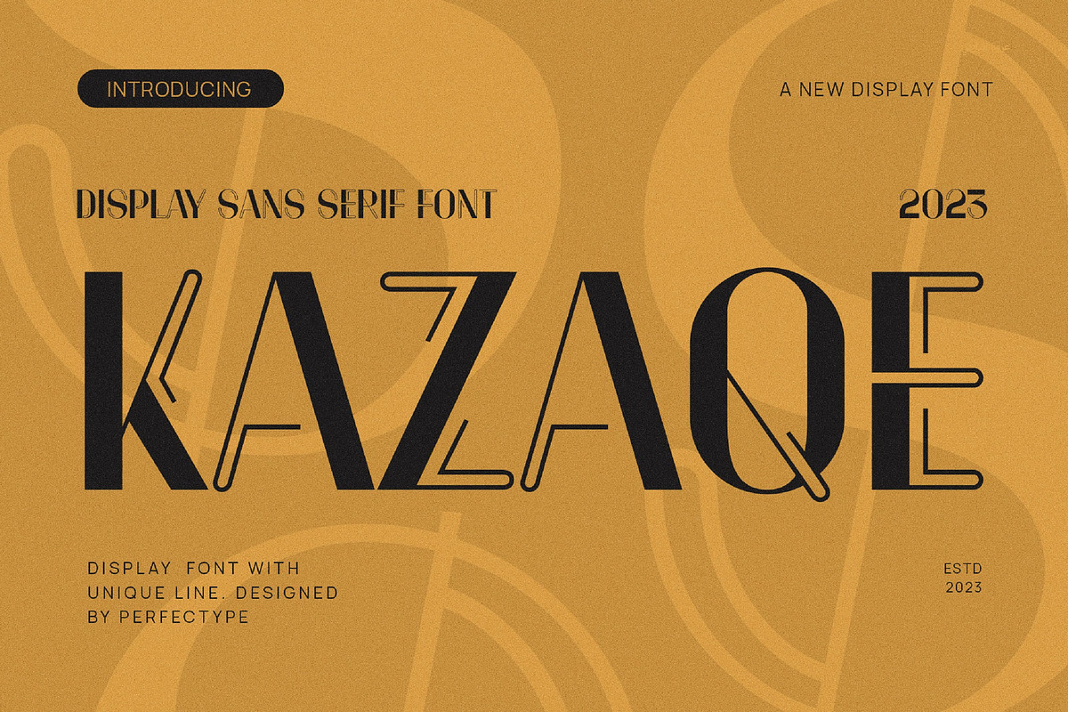 Kazaqe Unique Technology Sans Serif, a Sans Serif Font by Perfectype (Photo 1 of 7)