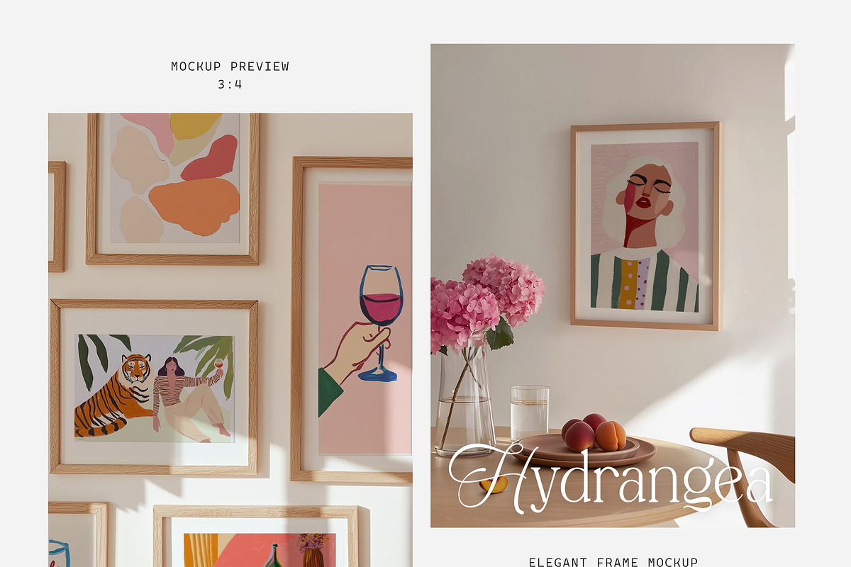 Hydrangea ~ Frame & Poster Mockups, a Household Mockup by The Bambi Collective (Photo 5 of 13)