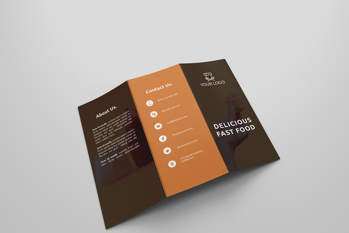 Fast Food Tri-fold Brochures, a Brochure Template by Creatricks (Photo 1 of 2)