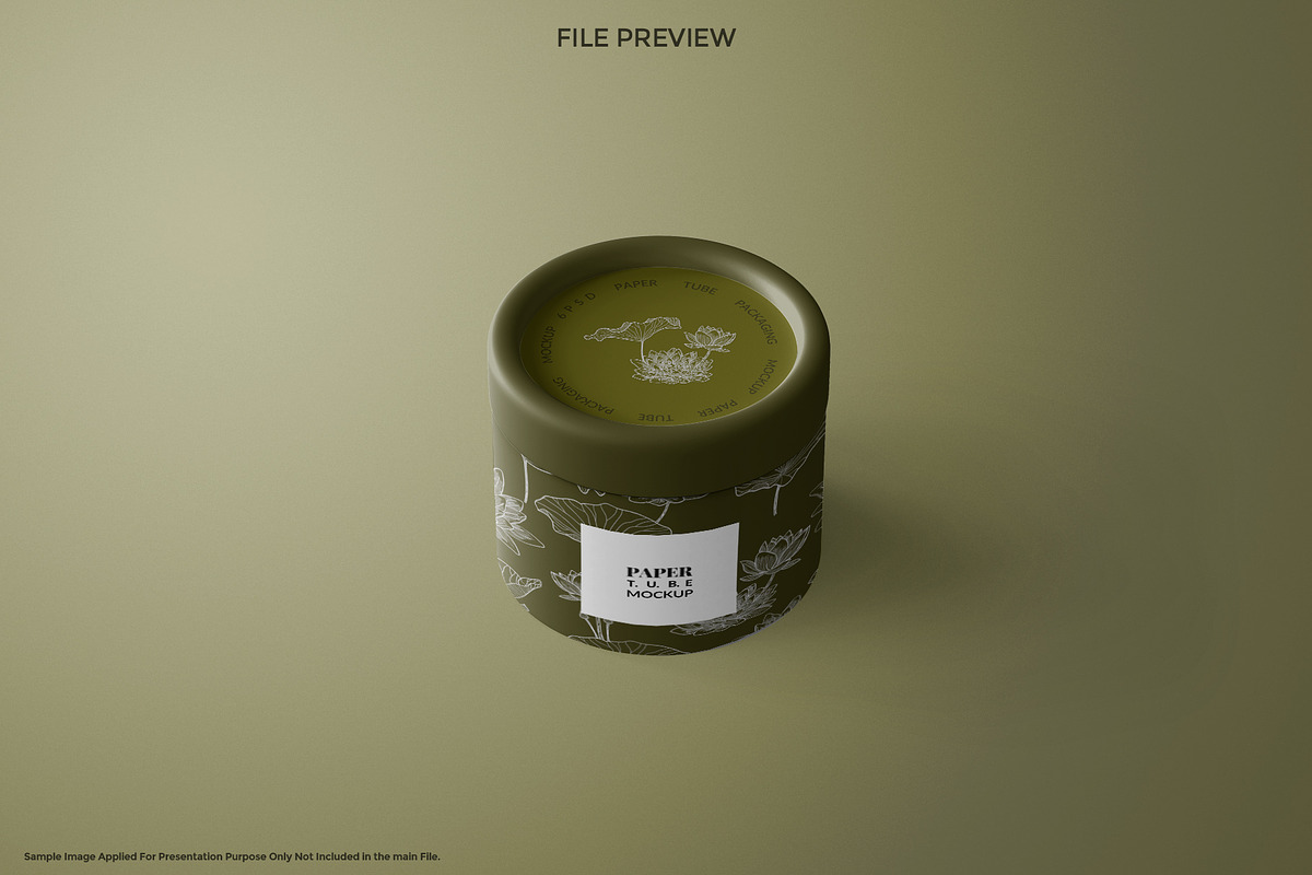 Small Paper Tube Packaging Mockup, a Packaging Mockup by Sheikhadesign (Photo 6 of 11)