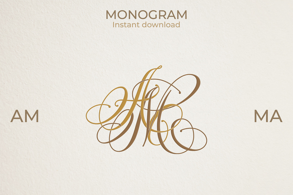 MA AM Wedding Monogram Logo, a Branding & Logo Template by LogoAV (Photo 2 of 6)