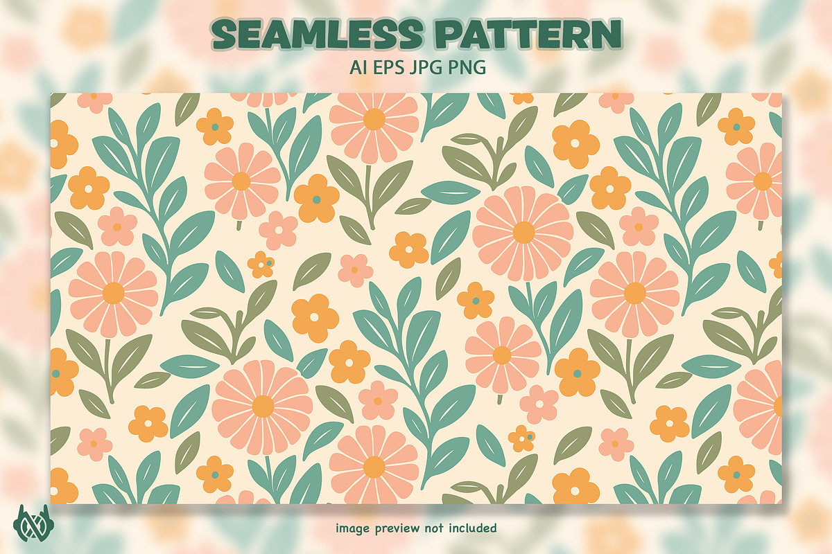 Minimalist Flowers - Pattern Backgro, a Pattern Graphic by NOX Labs