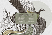Hand Drawn Digital Wallpaper Phoenix, a Wallpaper Graphic by Nature.Of.Kate (Thumbnail 1 of 11)