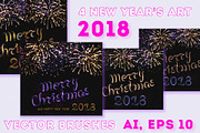 SET 4 / Xmas Fireworks 2018, a Decorative Illustration by Nadin_Lebedeva (Thumbnail 1 of 6)