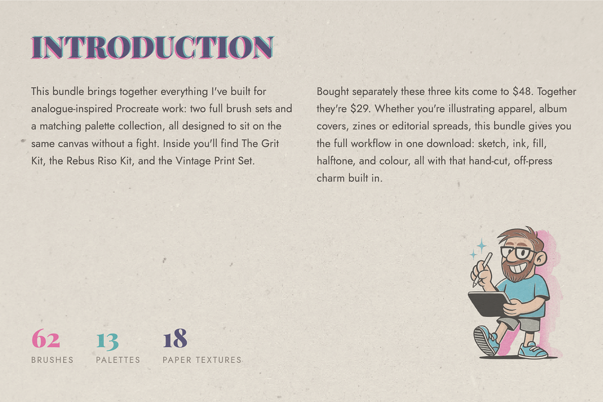 Riso & Print Mega Bundle, a Brush Add-On by Rebus Illustration (Photo 2 of 7)