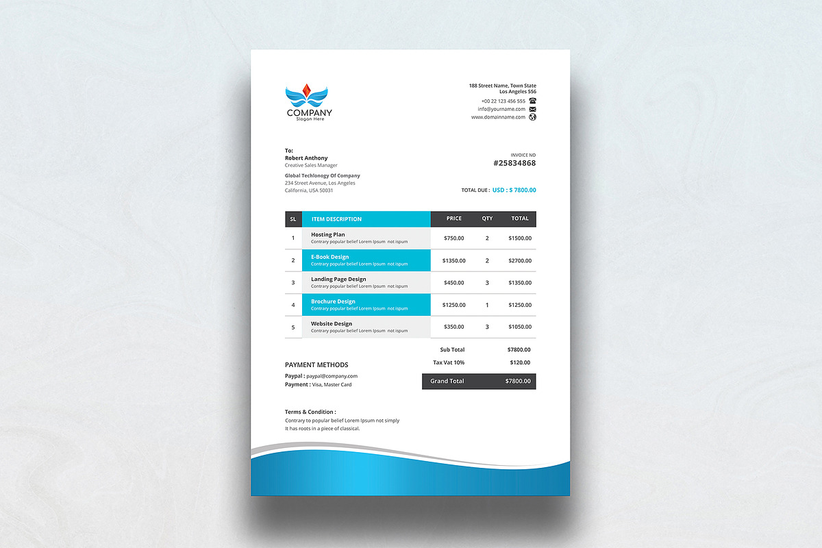 Canva Invoice, a Stationery Template by DesignDevisers (Photo 2 of 9)
