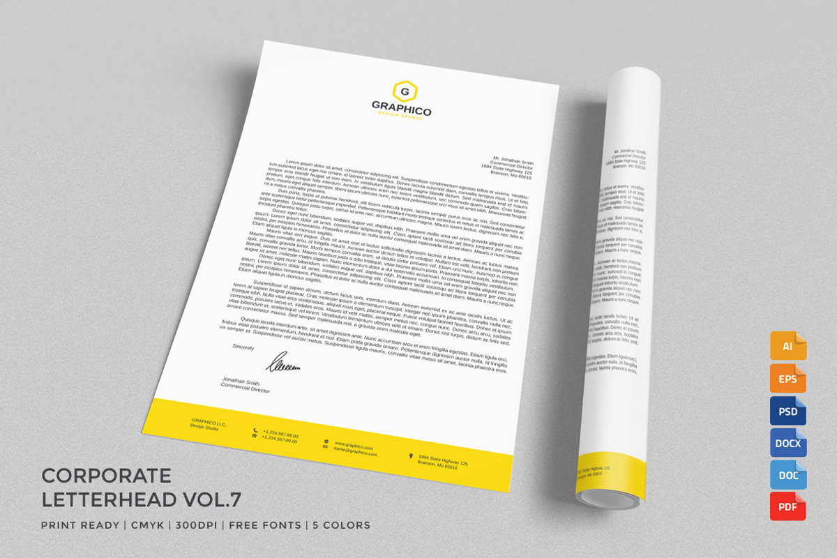 Corporate Letterhead 7 with MS Word, a Stationery Template by ND Design (Photo 1 of 5)