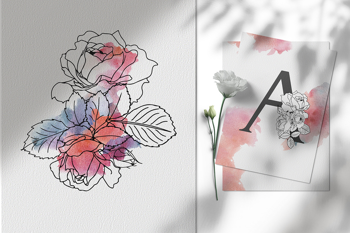 Roses line art design, an Object Graphic by Vera●Suleimanova (Photo 10 of 17)