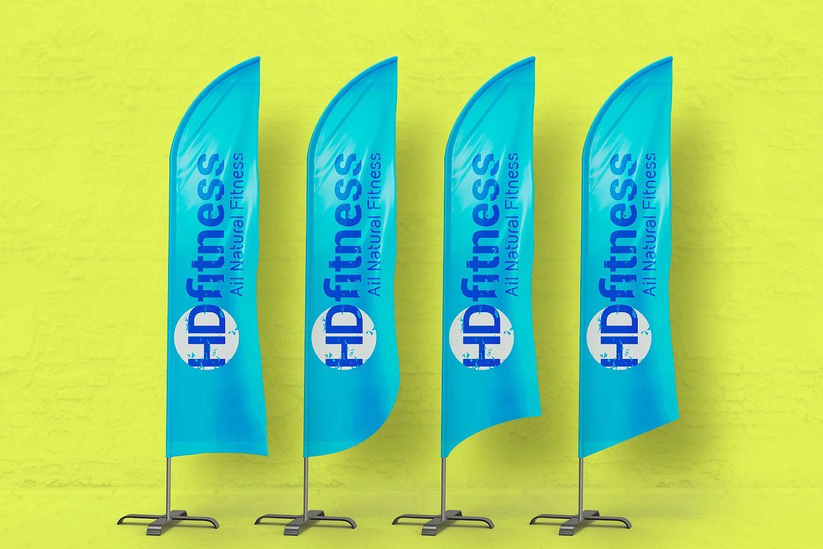 Feather Flags / Bow Flags MockUp, a Mockup by TeddyGraphics (Photo 4 of 4)