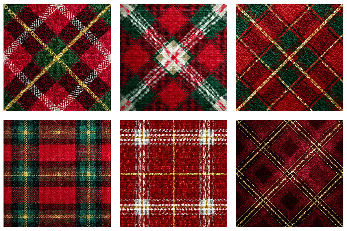 Royal Red Christmas Tartan Plaid, a Texture Illustration by Dream Creation (Photo 2 of 6)