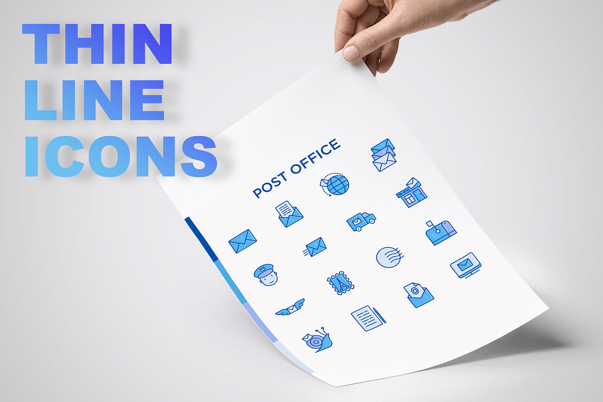 Post Office | 16 Thin Line Icons Set, an Outline Icon by Alex Blogoodf (Photo 3 of 11)