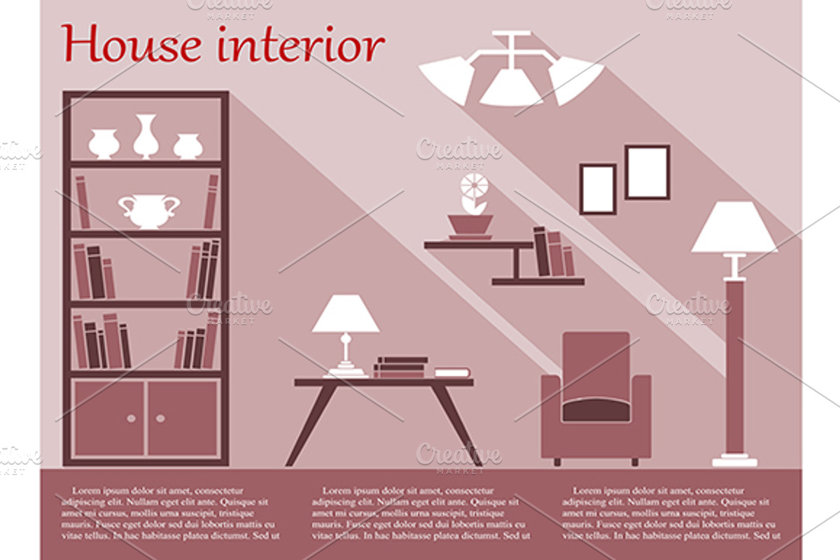 House interior infographic in flat s, an Object Graphic by Vector Tradition (Photo 1 of 3)