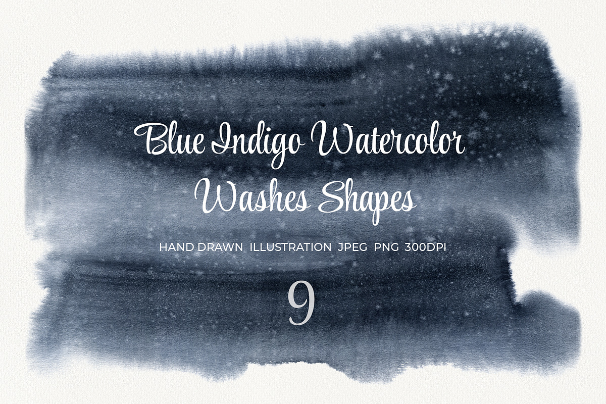 Blue Indigo Watercolor Washes Shapes, a Texture Illustration by YarovaArt (Photo 1 of 10)
