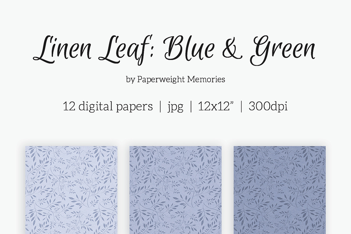 48 Digital Papers - Linen Leaf 12x12, a Pattern Graphic by Paperweight Memories (Photo 2 of 5)
