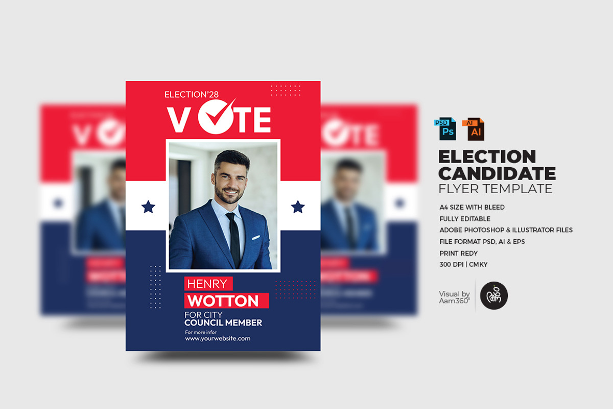 Election Campaign Flyer Template, a Flyer Template by Aam360