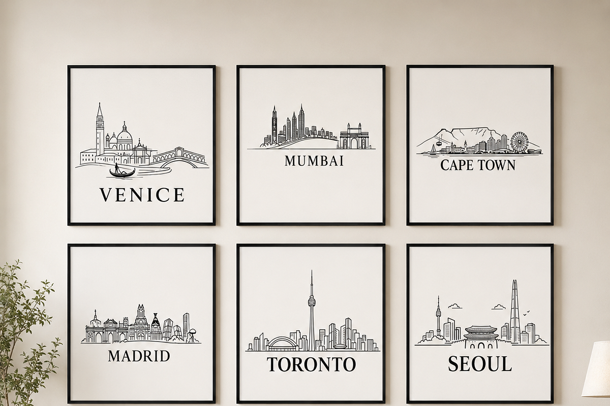 Famous City Names Line Art PNG, a Decorative Illustration by HeavensStar (Photo 8 of 8)