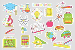 School Stickers, an Education Illustration by alexdndz