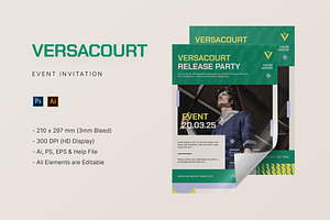 Versacourt - Event Invitation, an Invitation Template by StreaksideStd